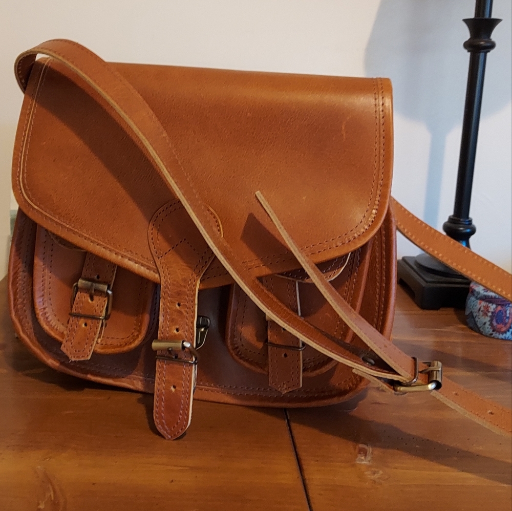 Vintage Leather Satchel Bag - Picture 5 of 8